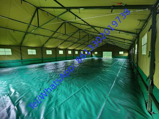 Depends On Different Size Of Military Tent Windows Quantity PVC Ground Sheet 45mm Pole