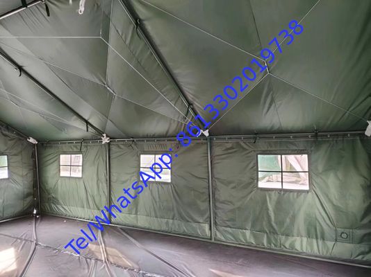 Depends On Different Size Of Military Tent Windows Quantity PVC Ground Sheet 45mm Pole