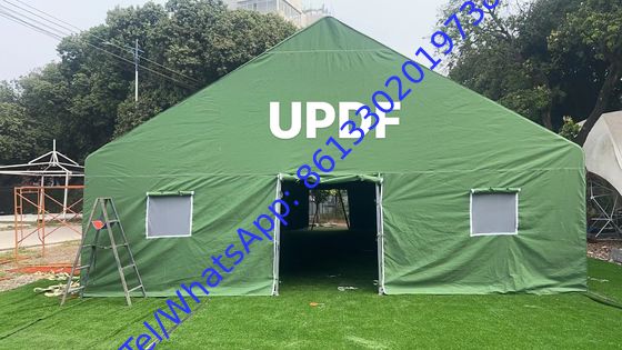 Tienda militar a prueba de viento, azul de la ONU y postes de acero inoxidable para situaciones de emergencia