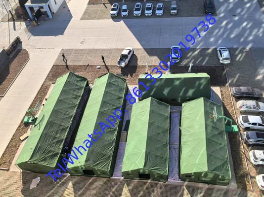 Polvos de acero inoxidable Tienda militar hecha de tela de lona de algodón para protección e resistencia al viento